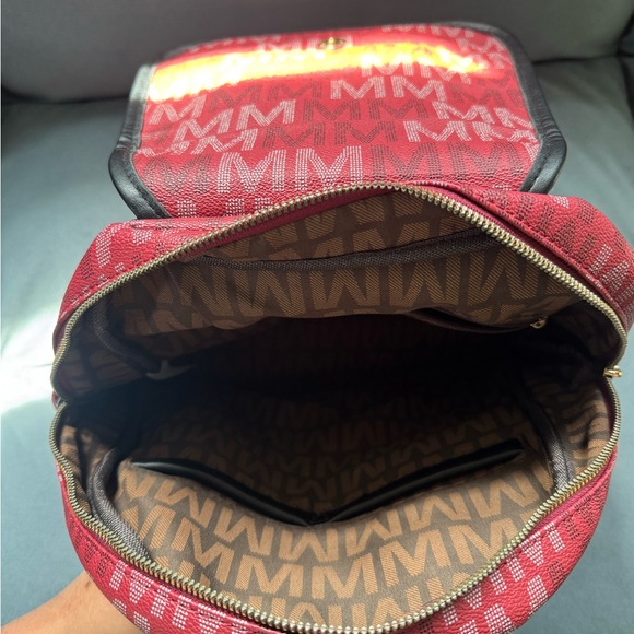 Red Backpack with Flap Closure - Picture 8 of 10